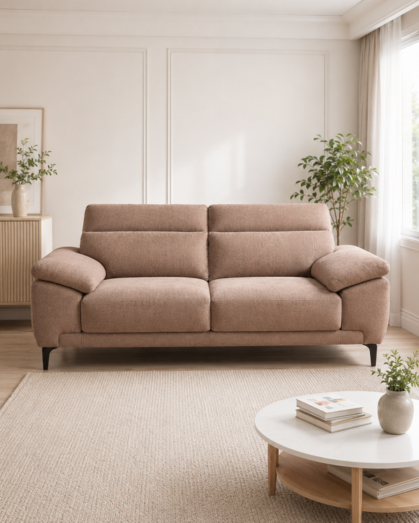 Roselle Fabric Adjustable Headrest Sofa