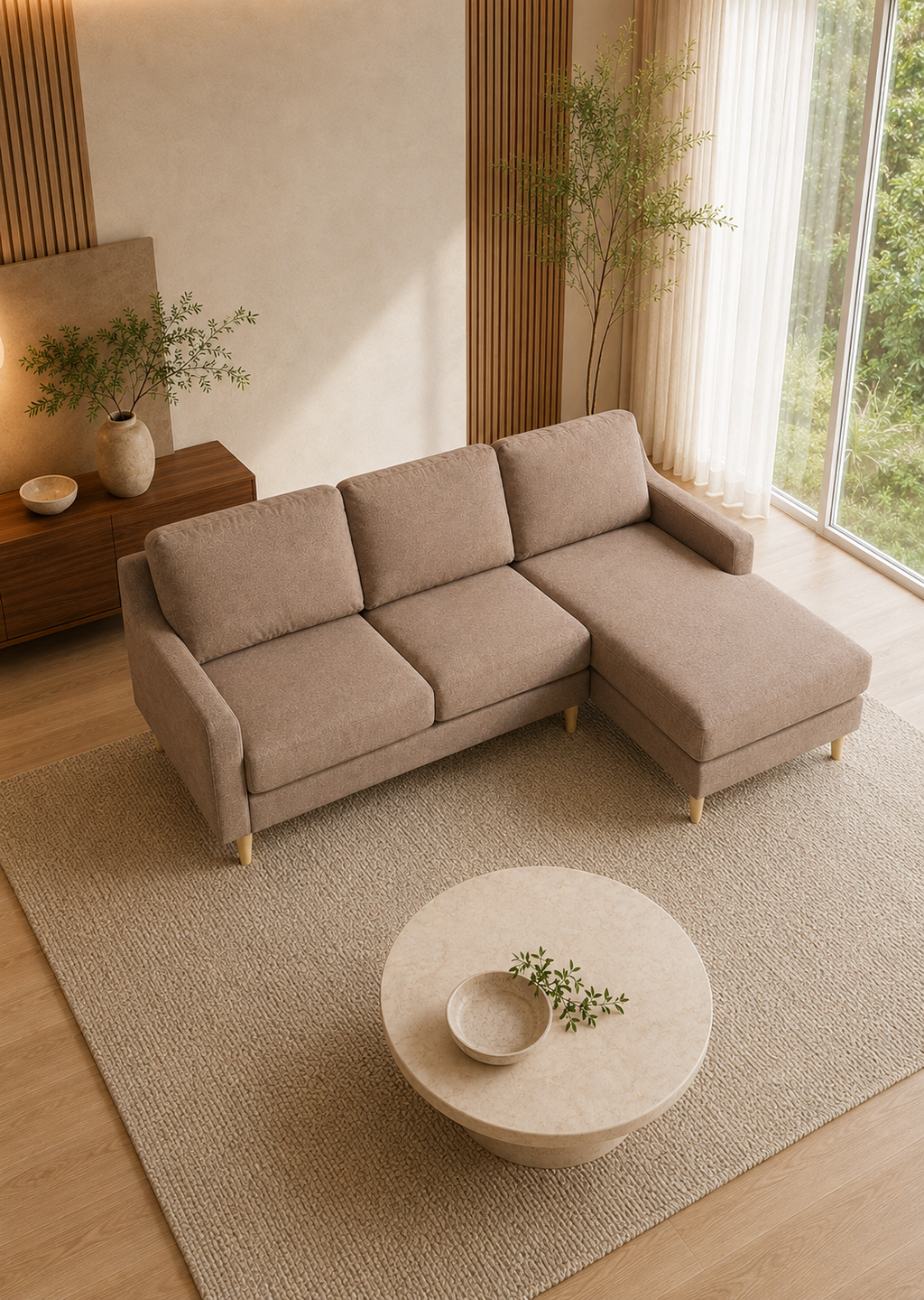Wren Fabric L-Shaped Sofa