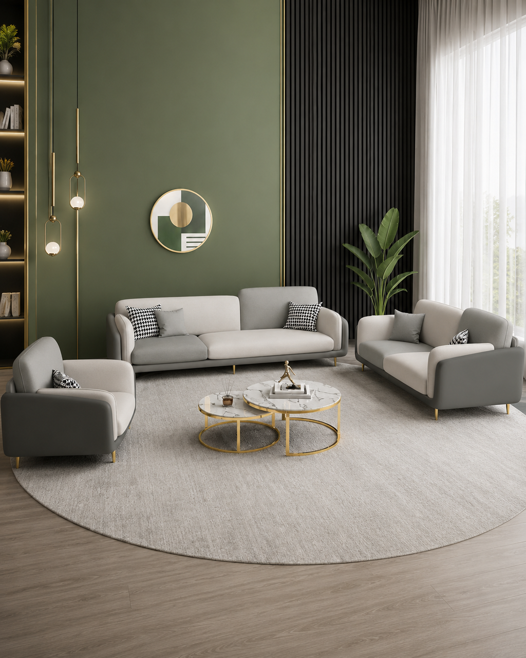 Henley Two Tone Leathaire Sofa