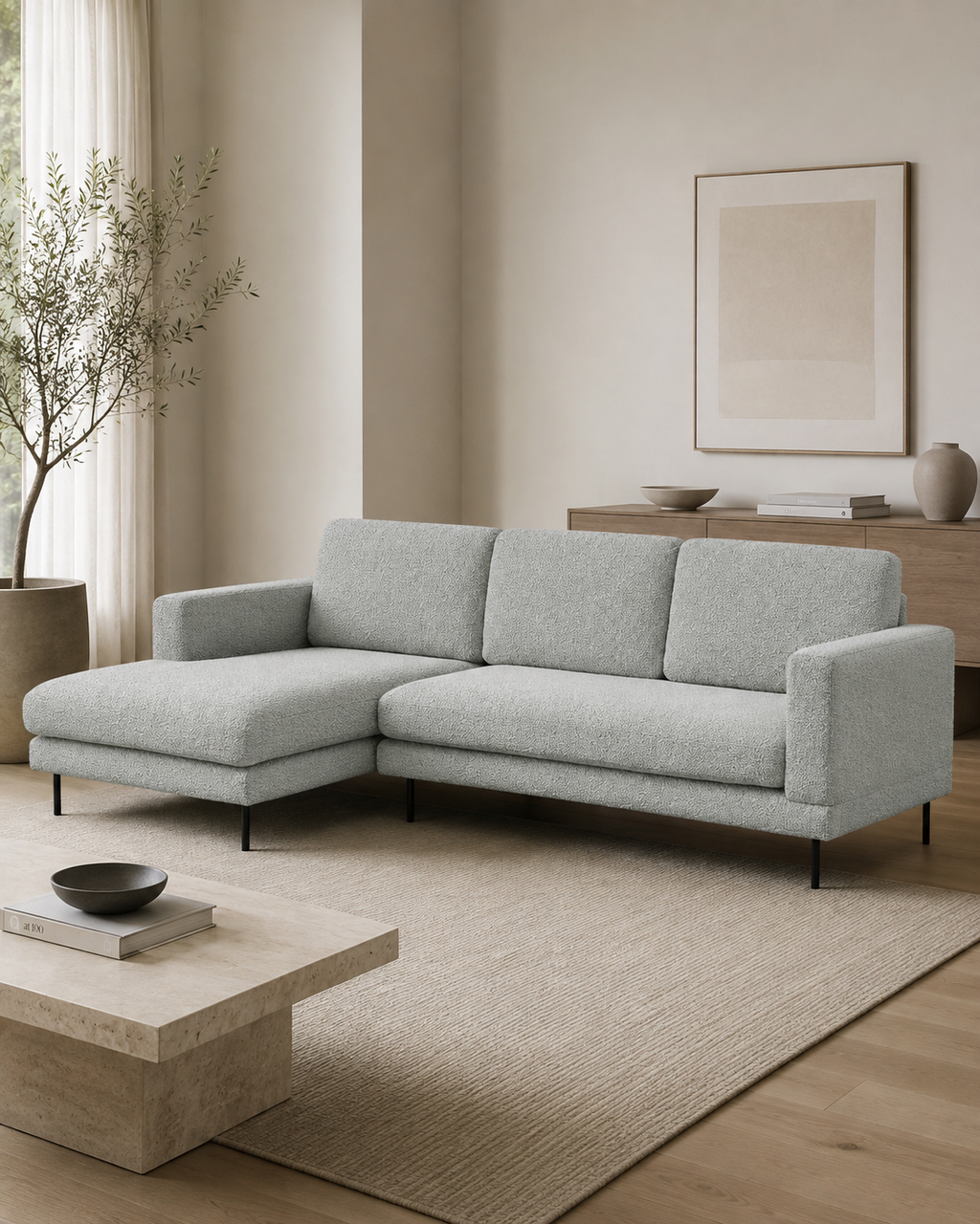 Rothbury Bouclé Chaise Sofa