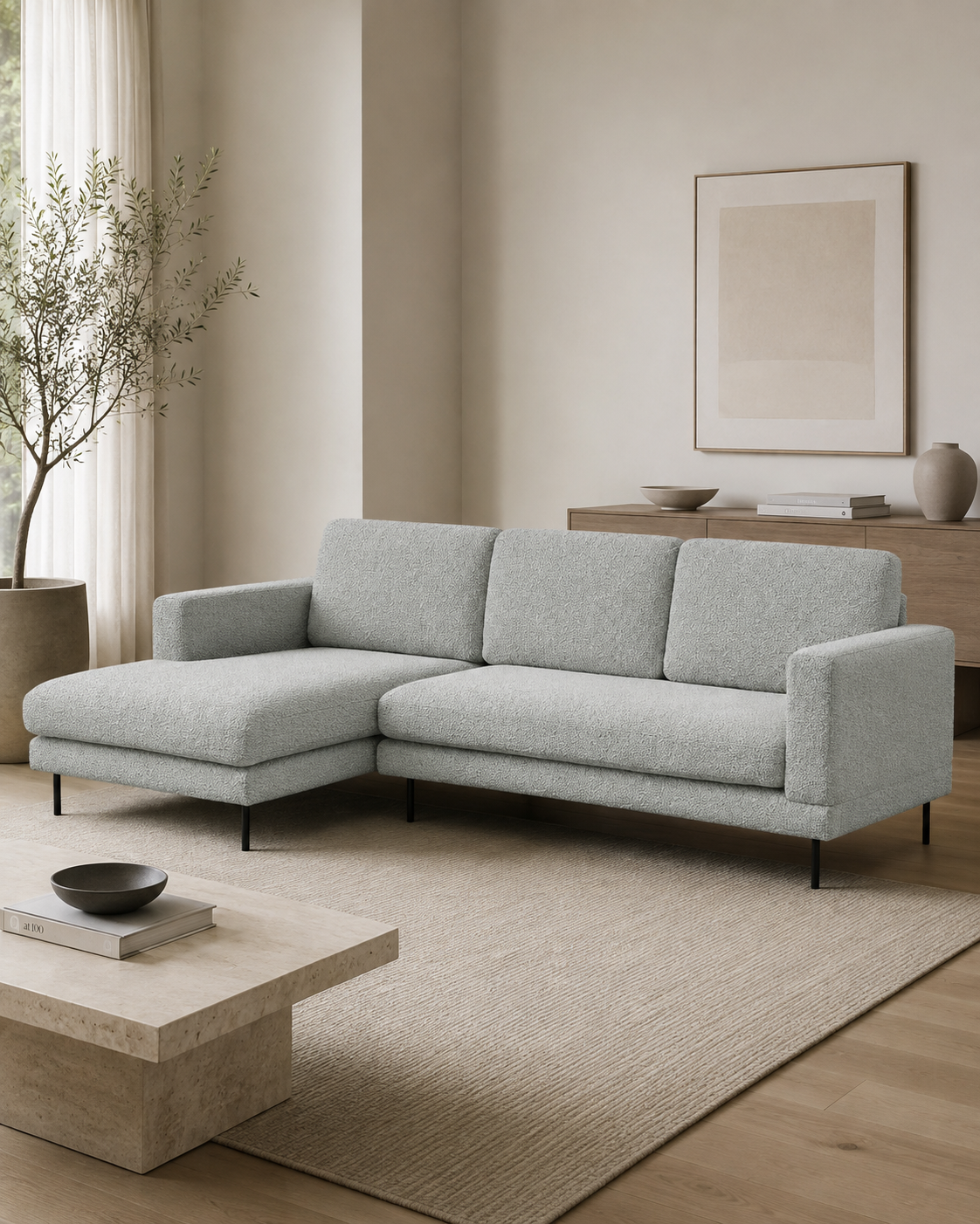 Rothbury Bouclé Chaise Sofa