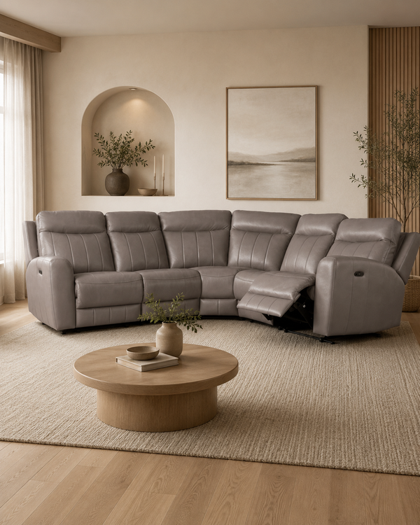 Dartmouth Genuine Leather Recliner Sectional Sofa