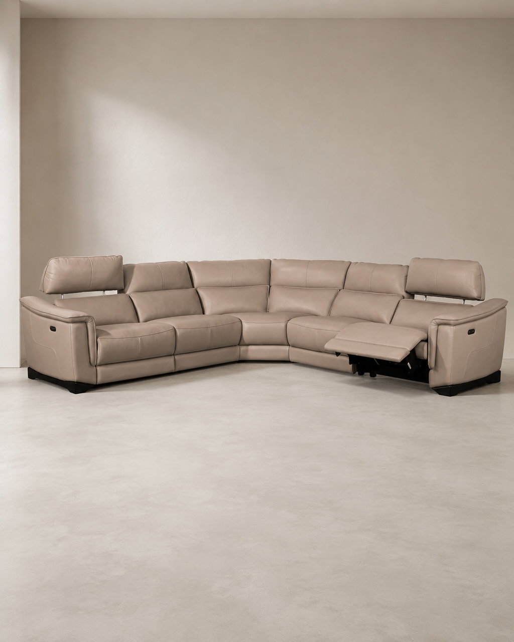 Rockford Half Leather Recliner Sectional Sofa