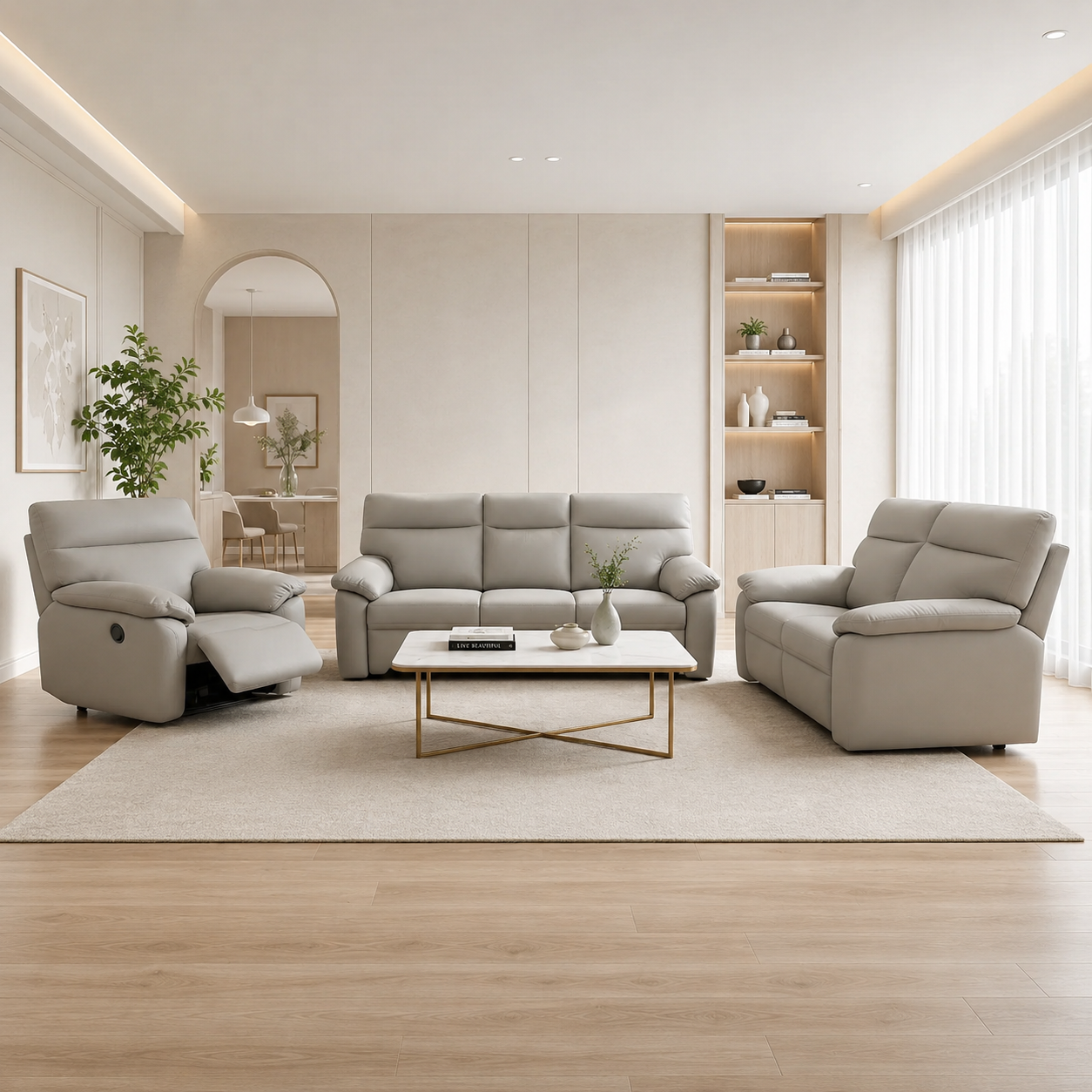Pavia Fabric Recliner Sofa