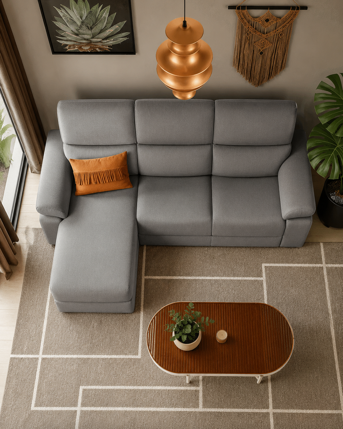Dovren Fabric Recliner Sectional Sofa
