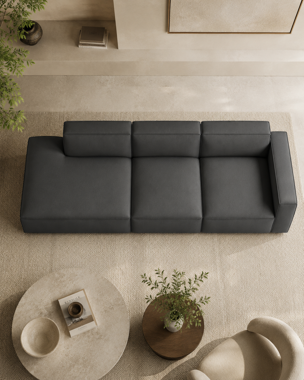Farnham Fabric Extended Sofa (4 Seater)