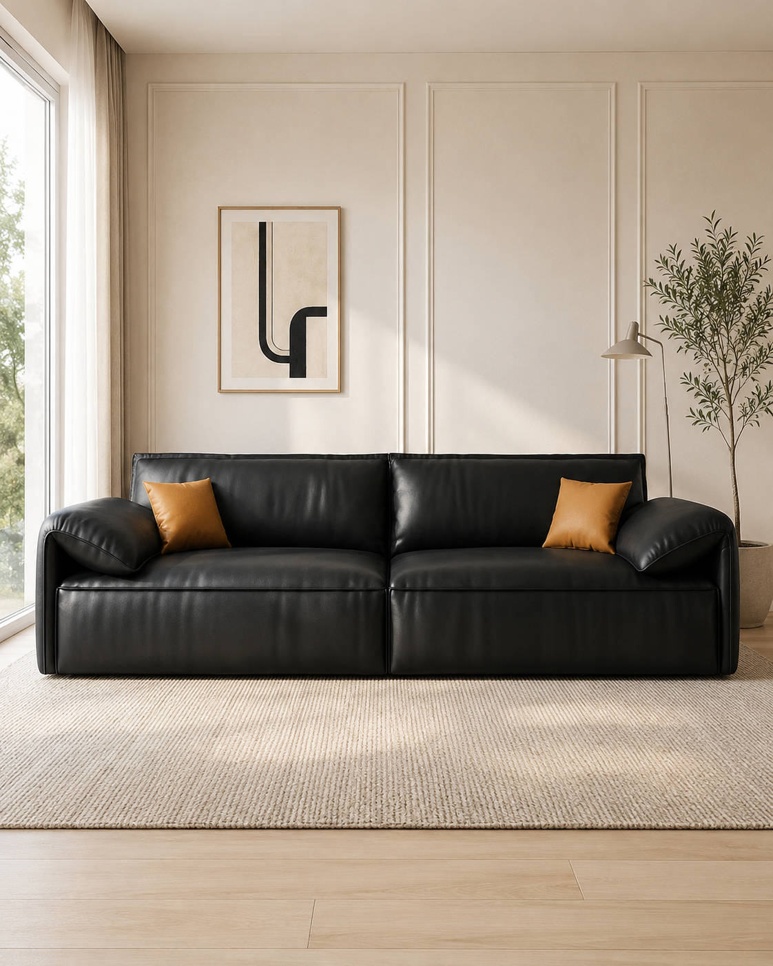 Rivelle Faux Leather Sofa