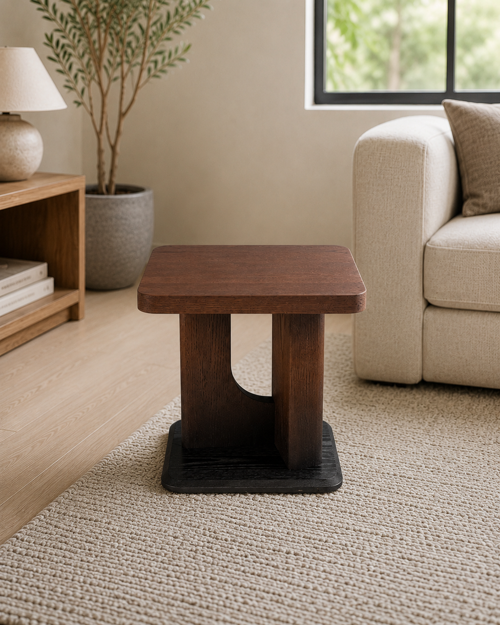 Ronan Red Oak Side Table