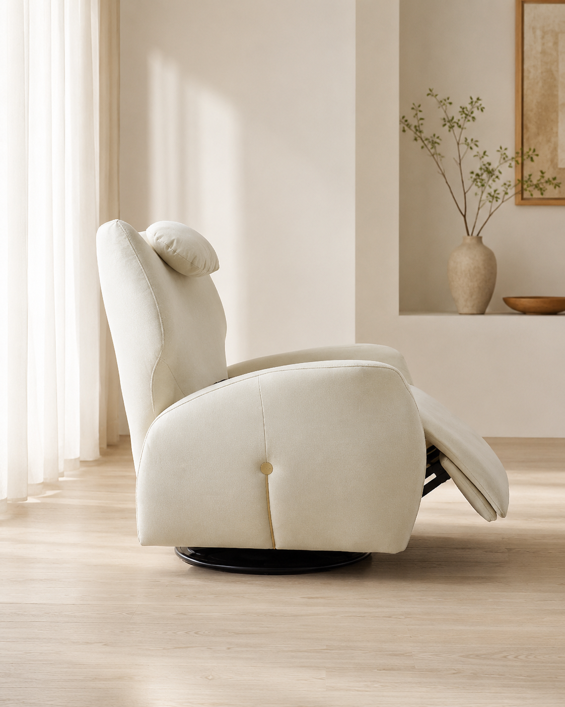 Avienne Fabric Swivel Recliner Chair