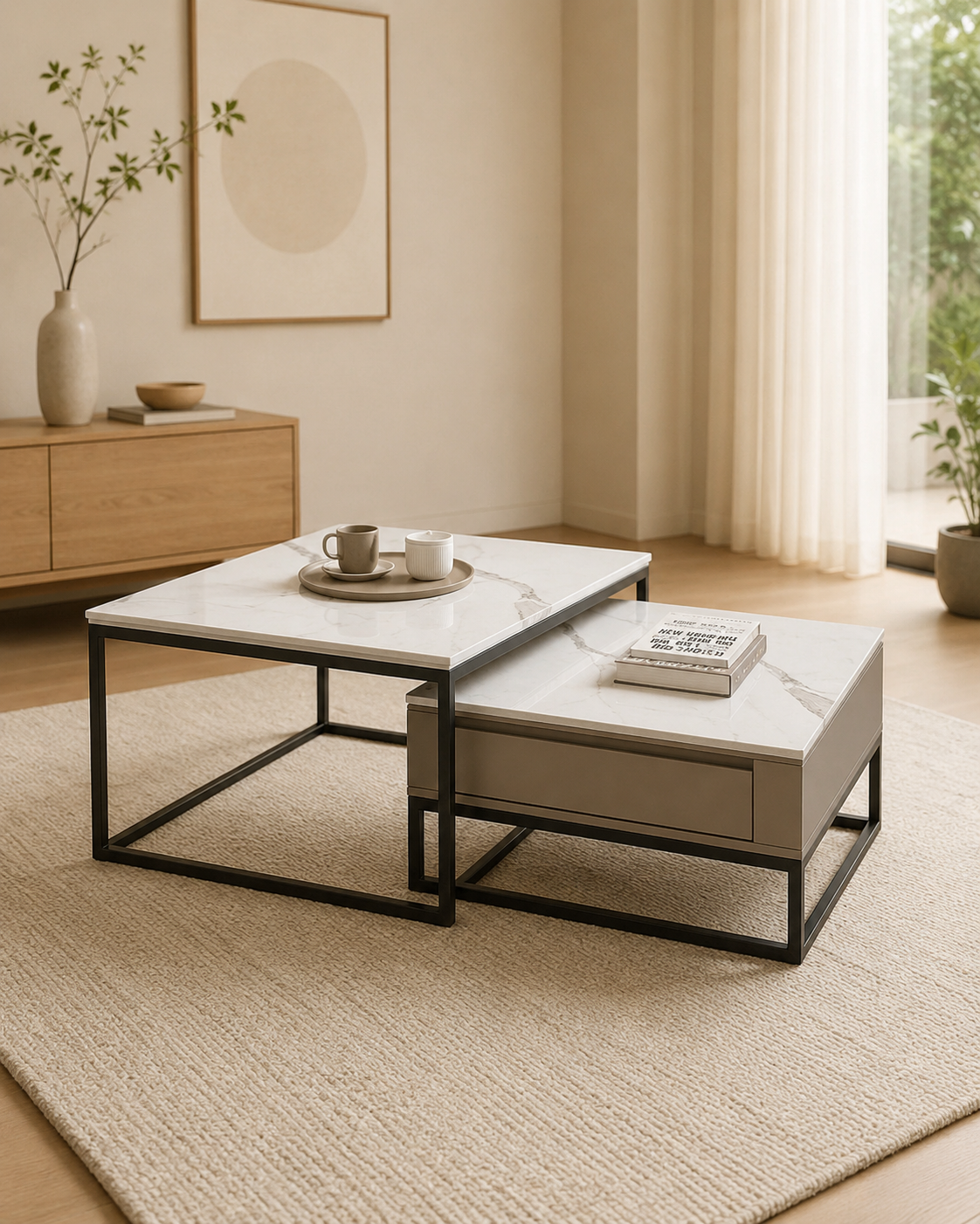 Calder Sintered Stone Nesting Coffee Table