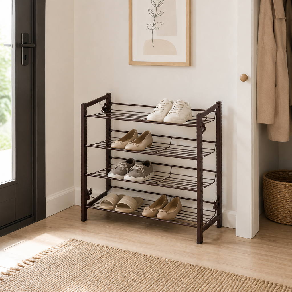 Tova 4 Tier Metal Shoe Rack