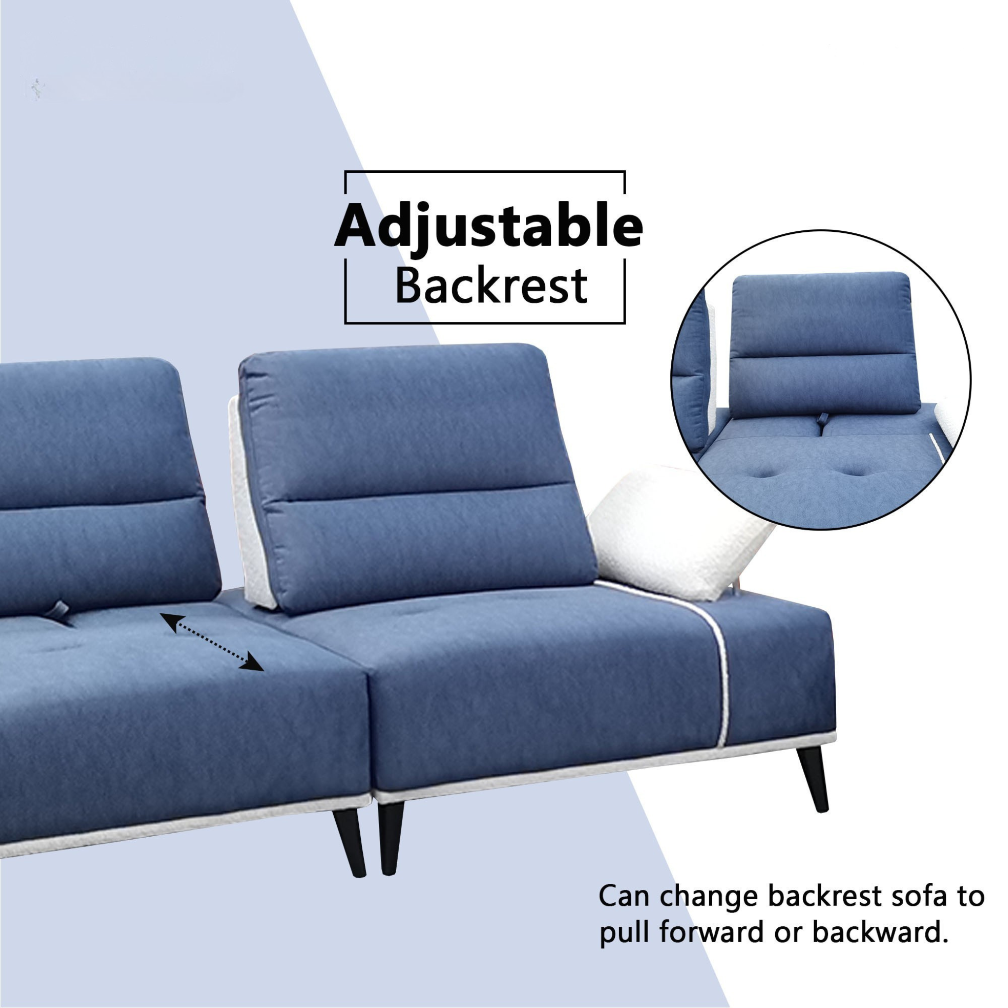 Norric Fabric Adjustable Backrest & Armrest Sofa by Esteller (Pet Friendly & Easy Clean)