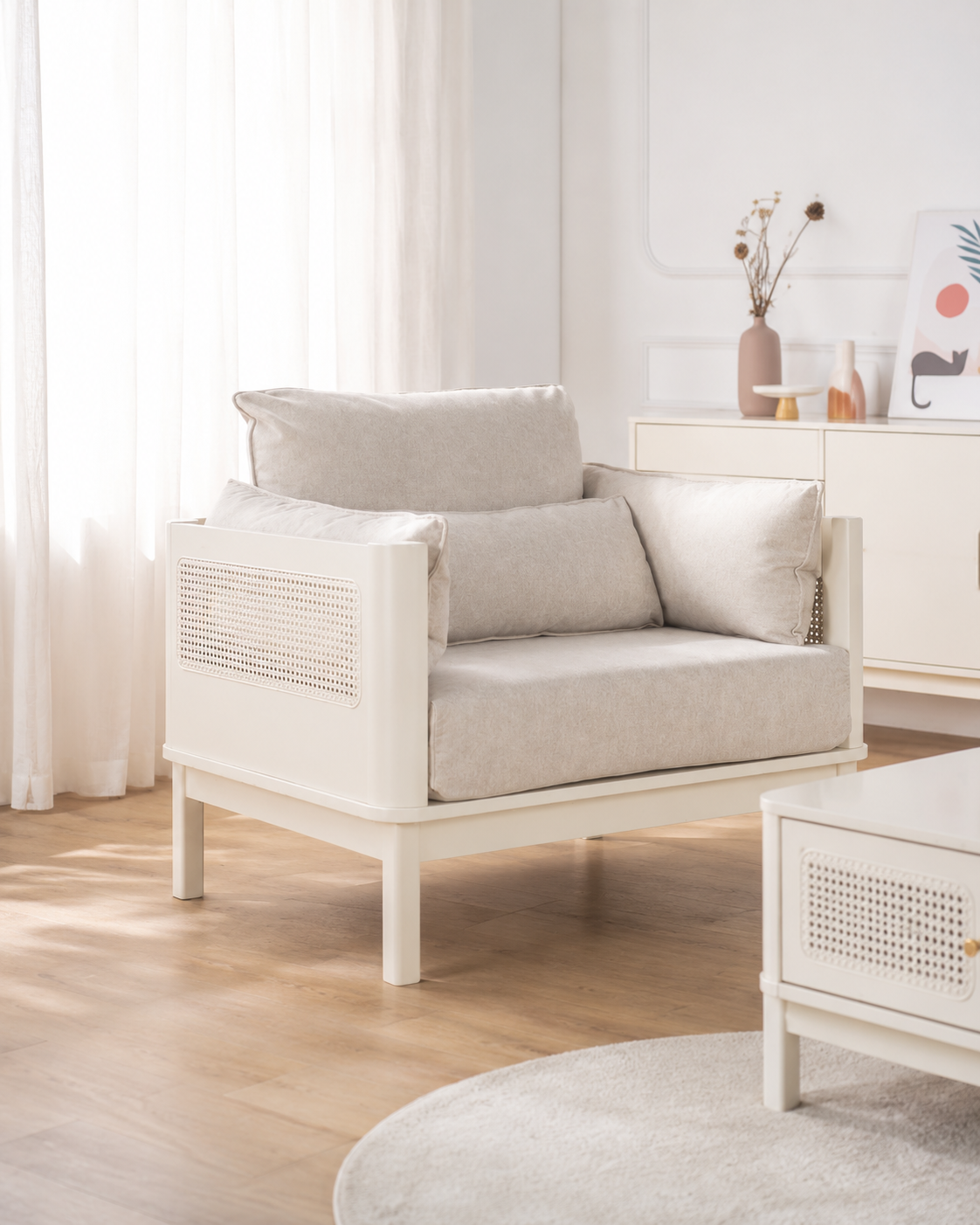 Maris Rattan Wooden Sofa