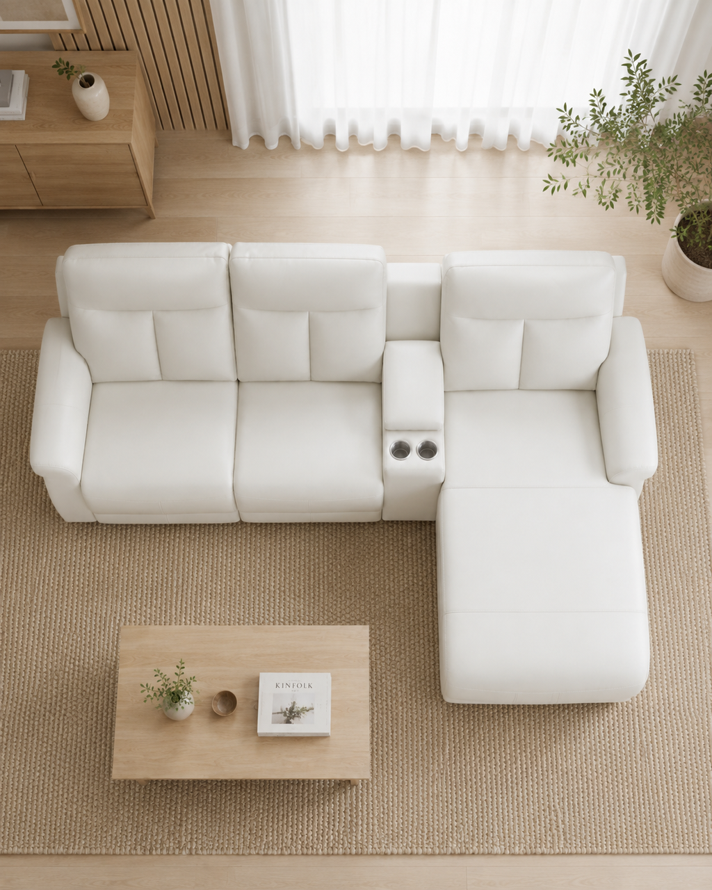 Buckingham Genuine Leather Recliner Chaise Sofa