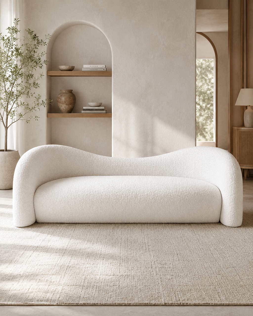 Ondelle Curved Fabric Sofa