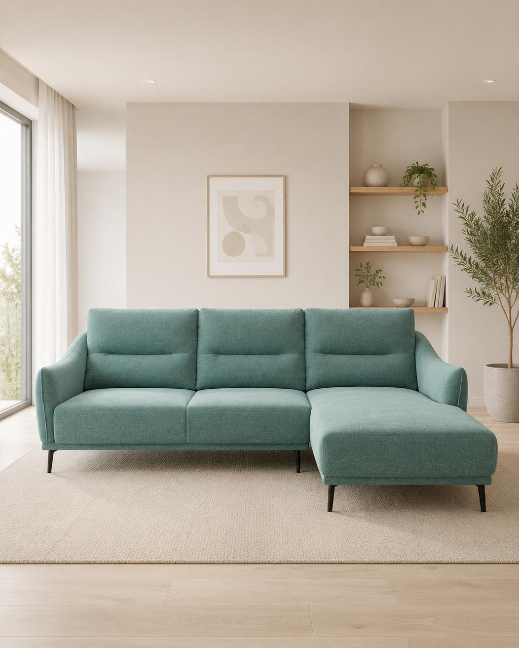 Juniper Fabric L-Shaped Sofa