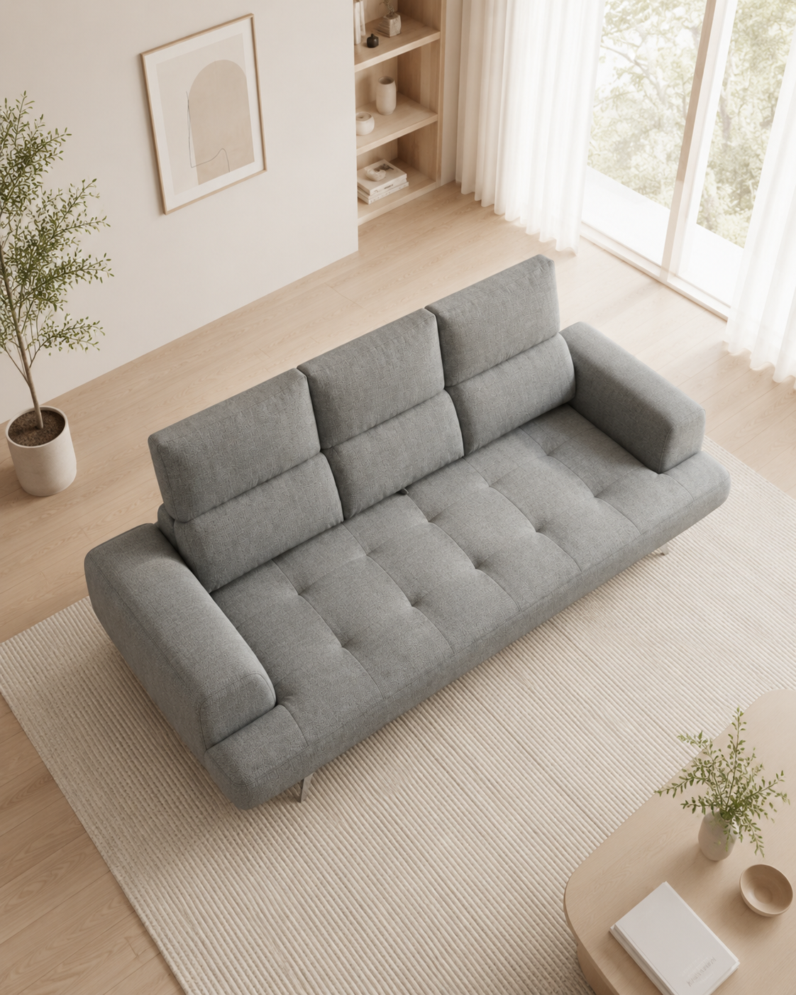 Rydell Fabric Adjustable Backrest Sofa