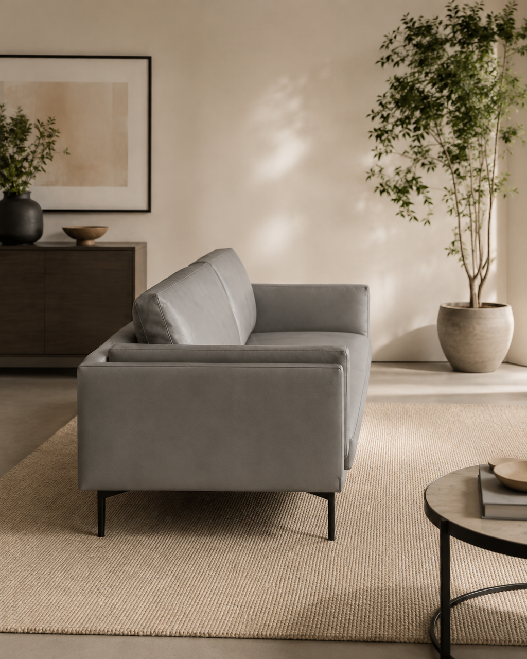 Cranford Faux Leather Sofa