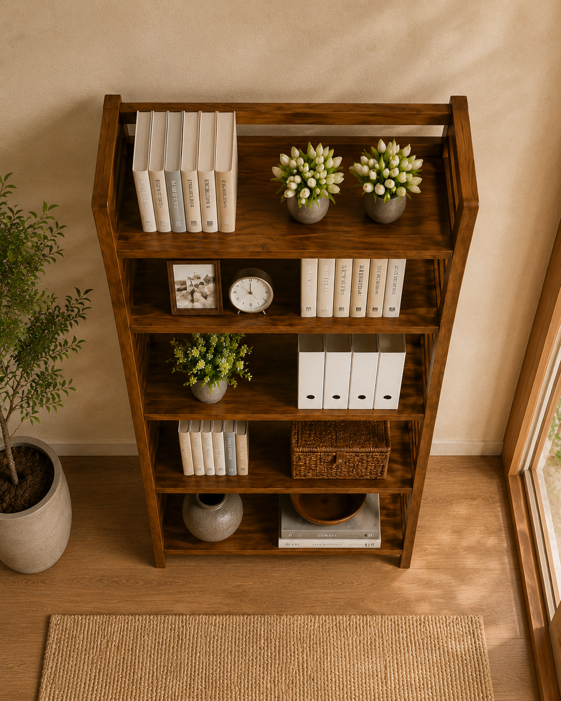 Reed Solid Wood Bookshelf