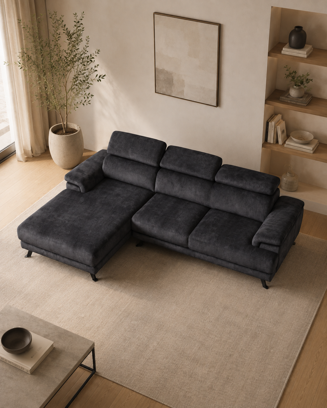 Durham Fabric Chaise Sofa