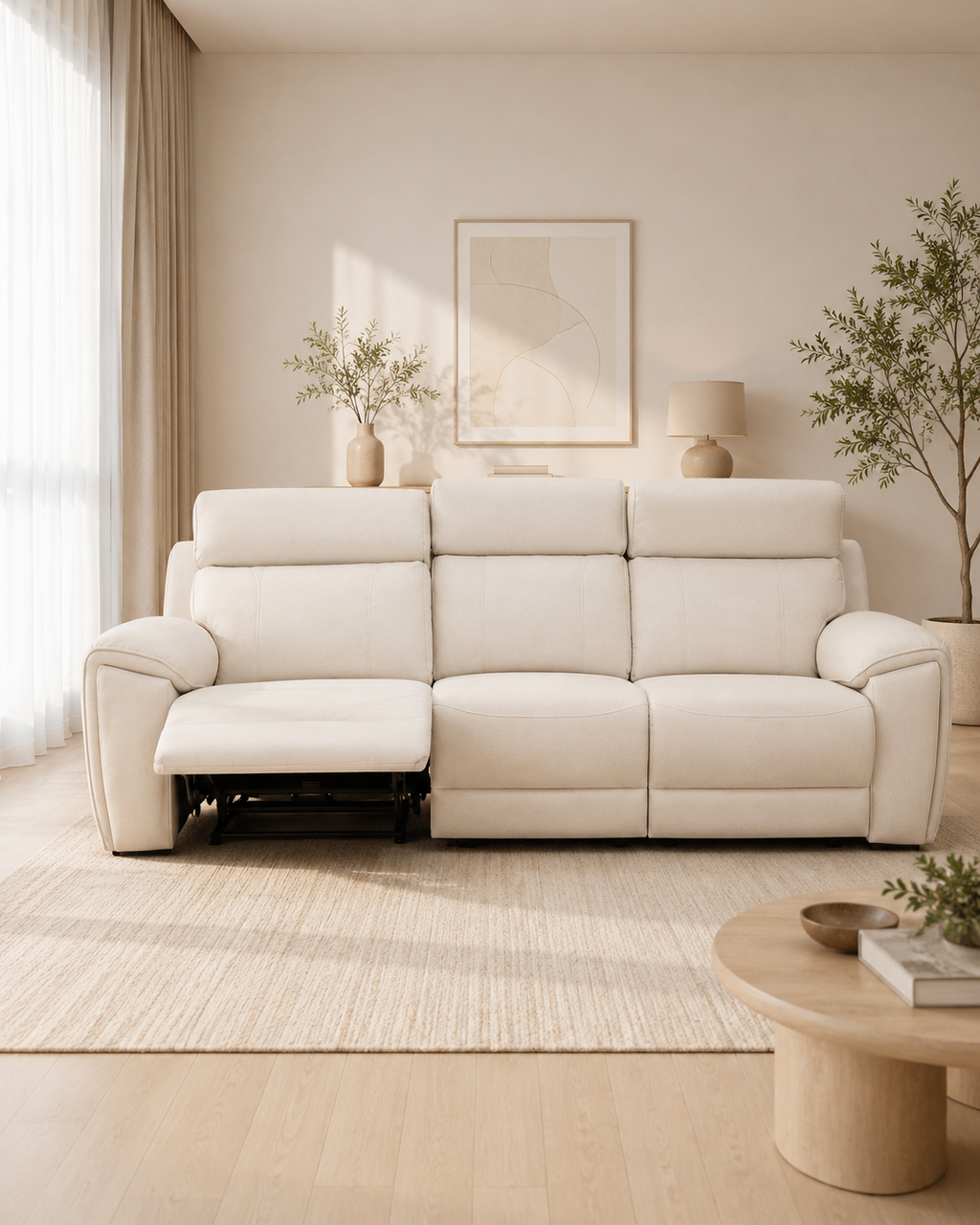 Arden Fabric Adjustable Headrest Recliner Sofa