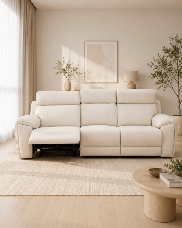 Arden Fabric Adjustable Headrest Recliner Sofa