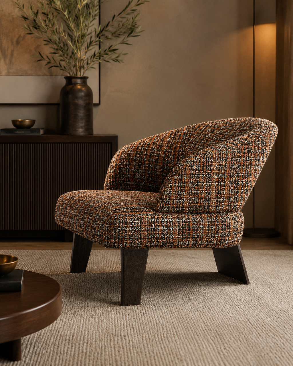 Cavrin Linen Lounge Chair