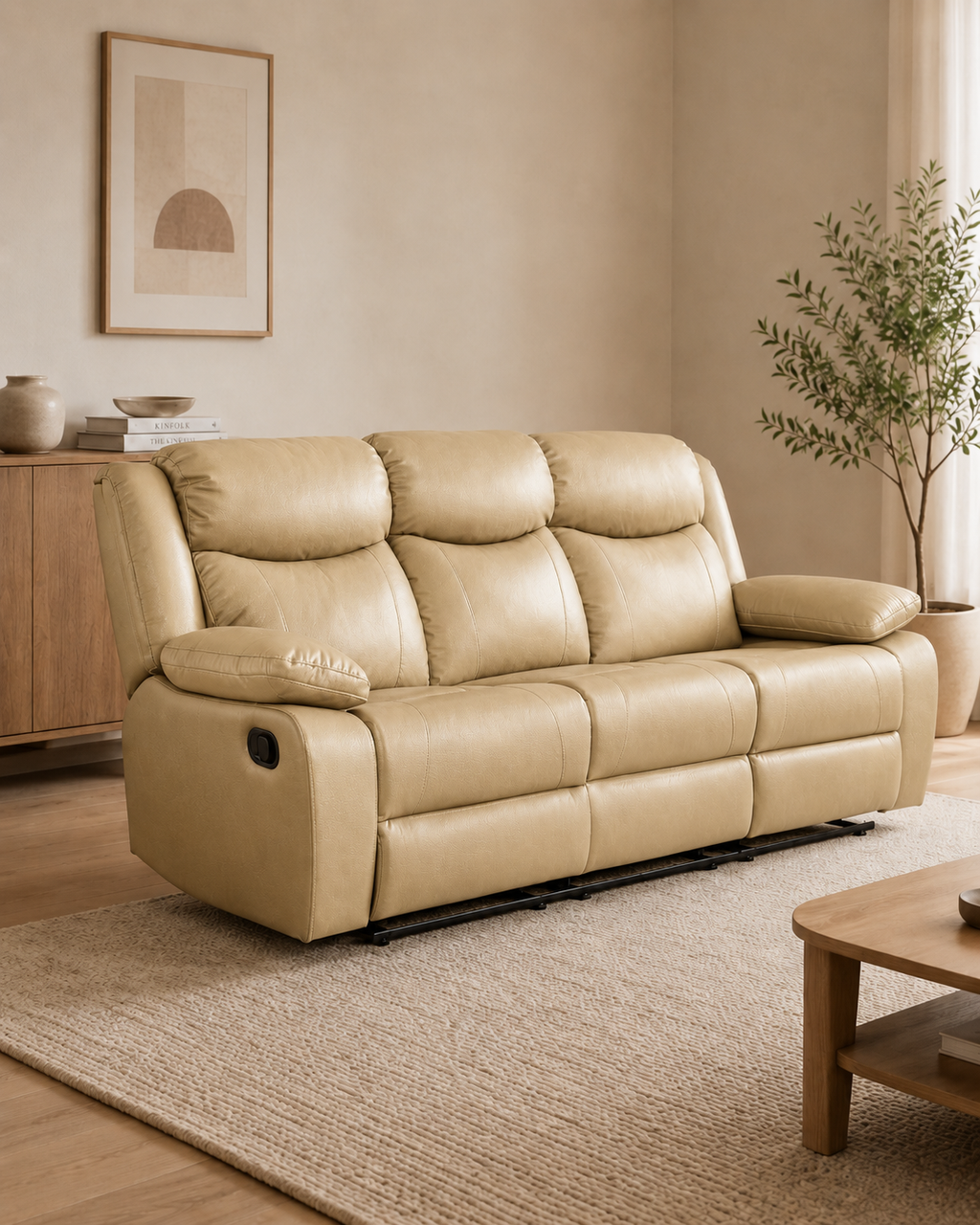 Beaumont Genuine Leather Recliner Sofa