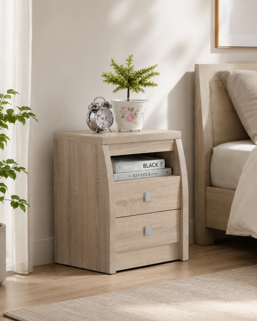 Elan Light Oak Bedside Table