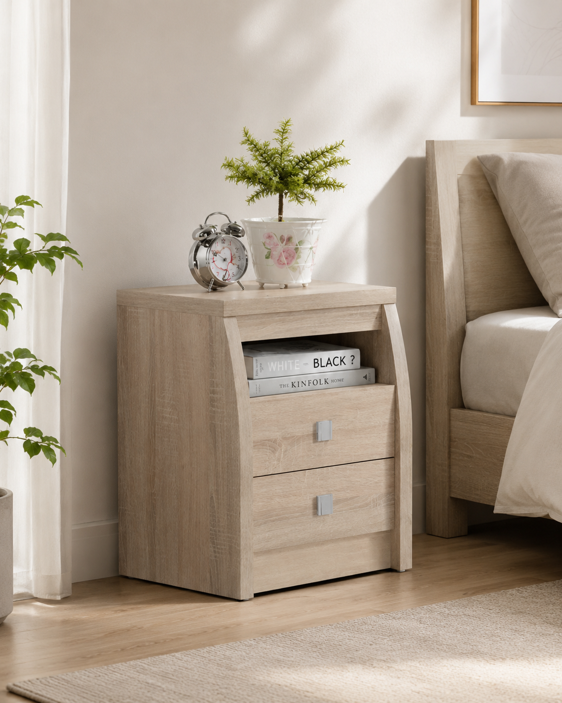 Elan Light Oak Bedside Table