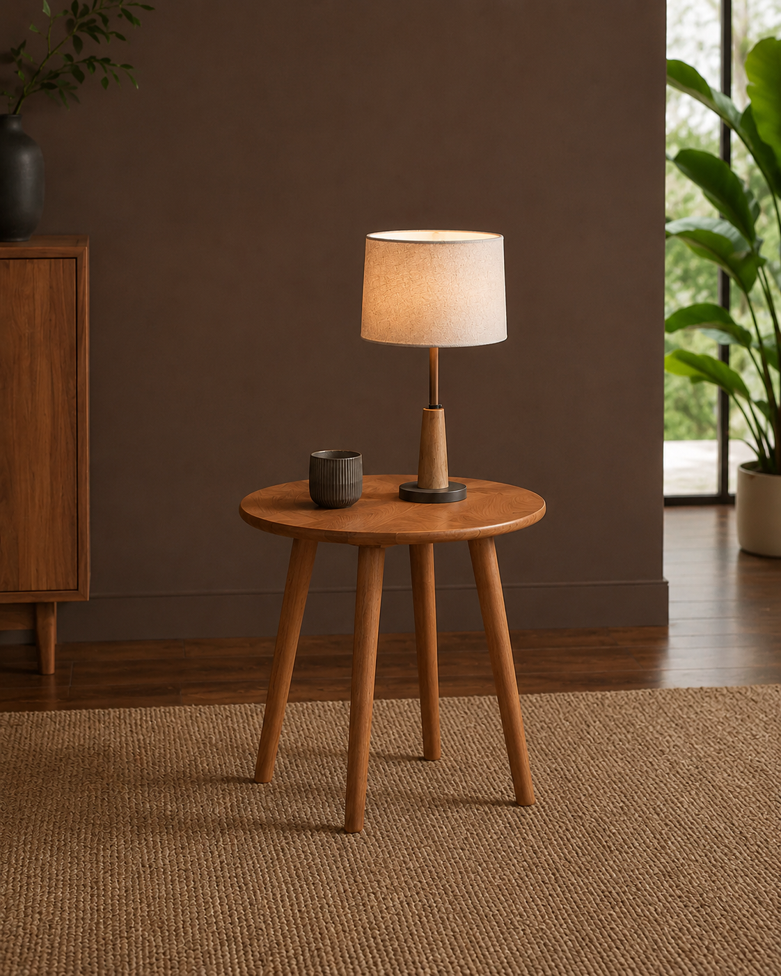 Orla Round Wooden Side Table