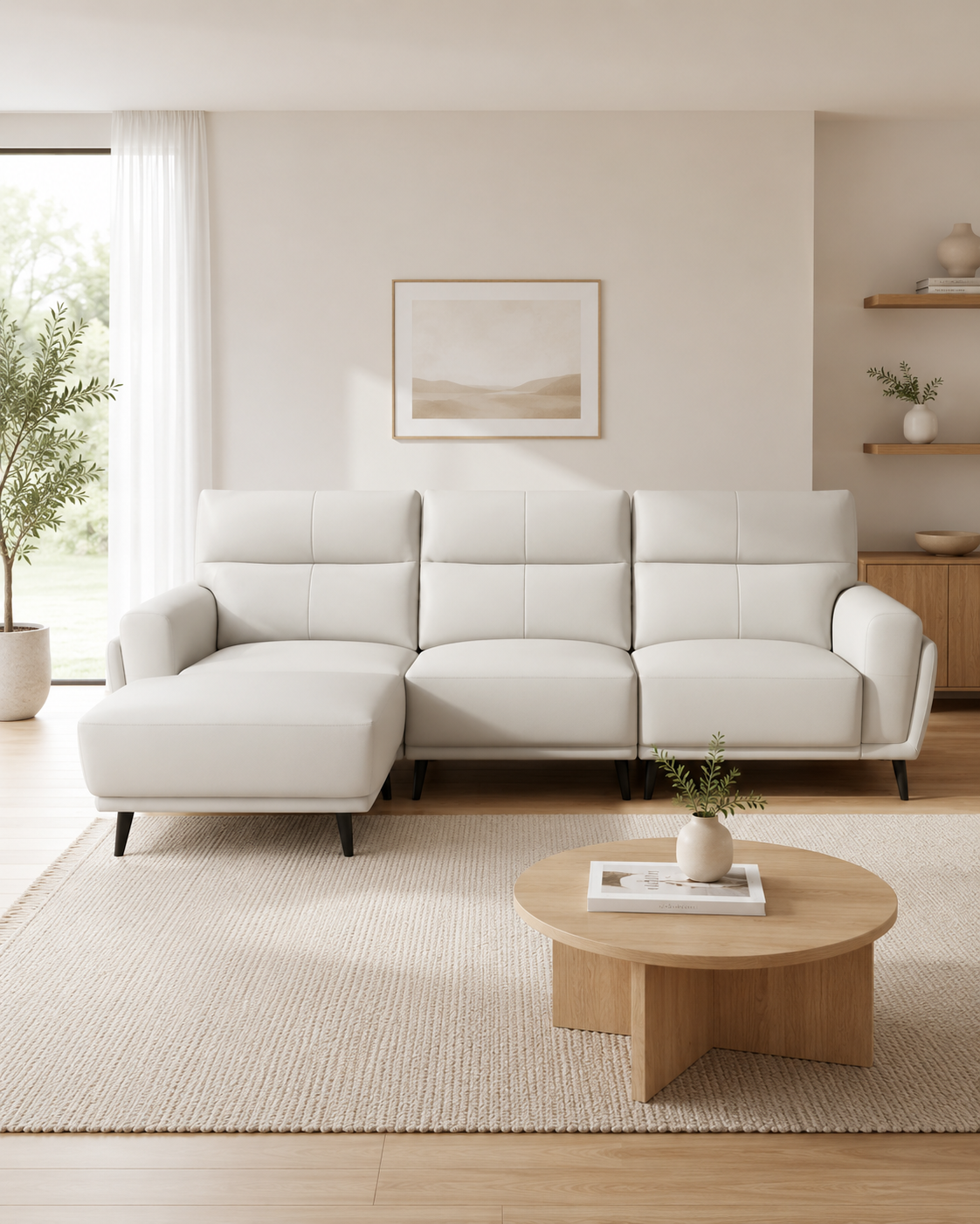 Vionne Fabric L-Shaped Sofa