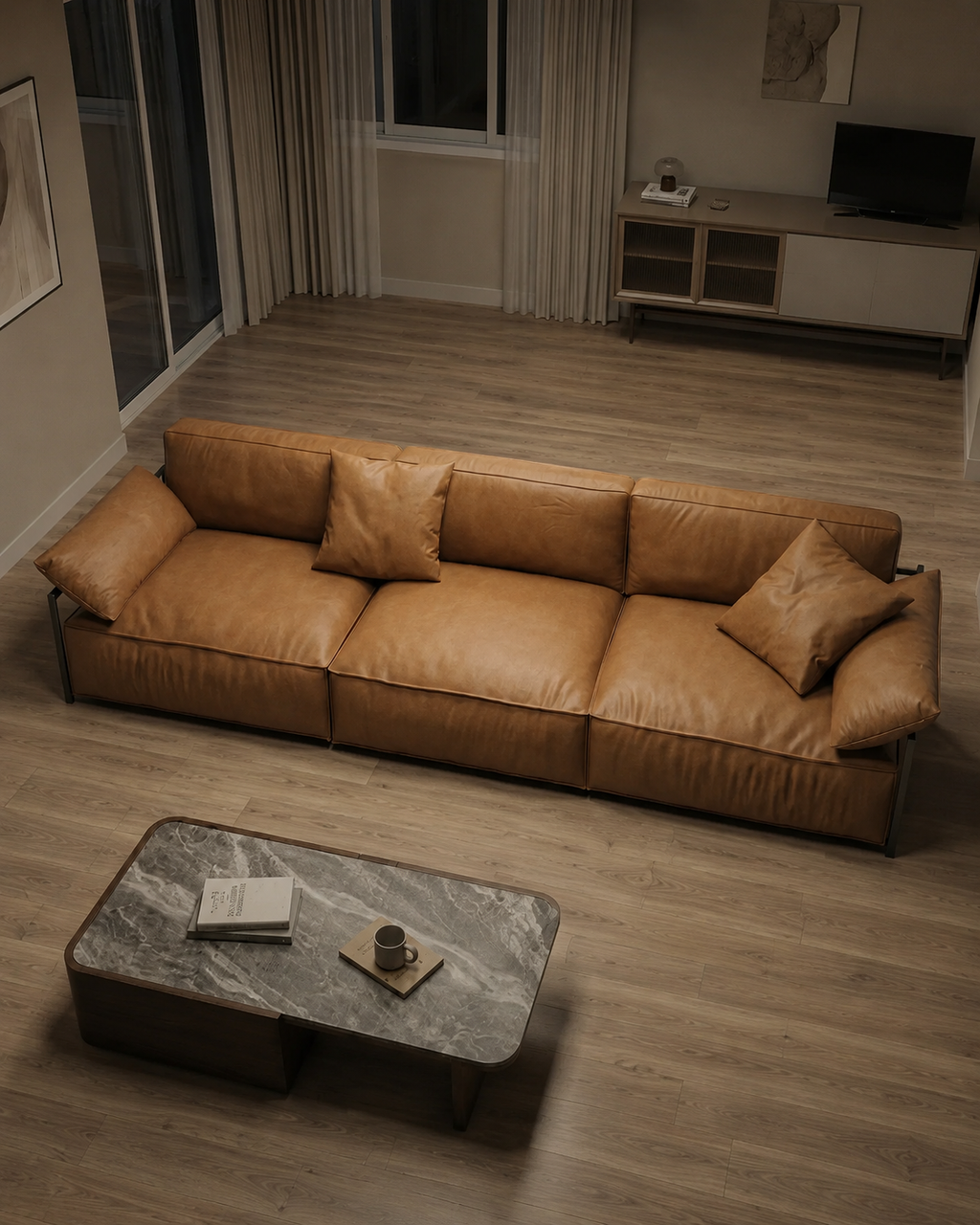 Calen Leather Sofa