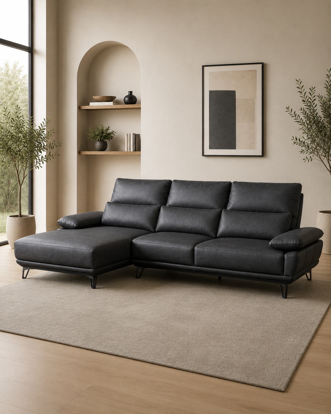 Merton Tech Fabric Chaise Sofa