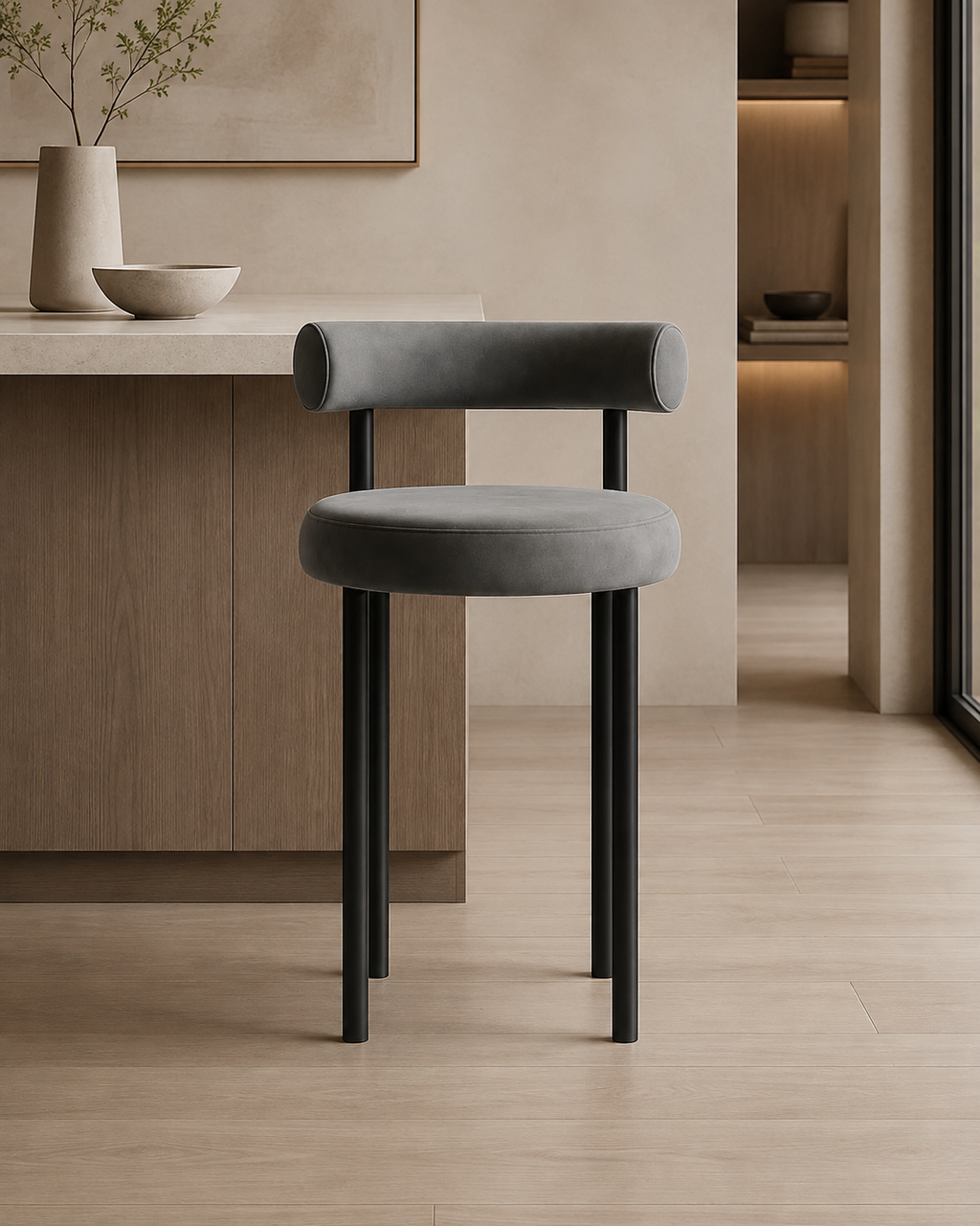 Torrin Velvet Bar Chair