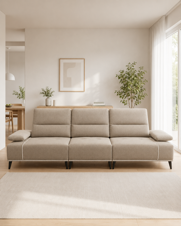 Celandra Fabric Adjustable Backrest & Armrest Sofa