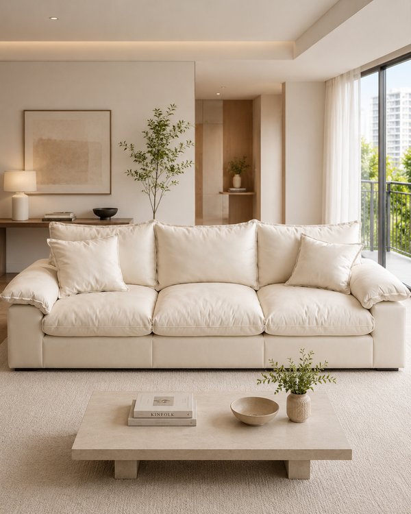 Vela Leather Adjustable Backrest Sofa