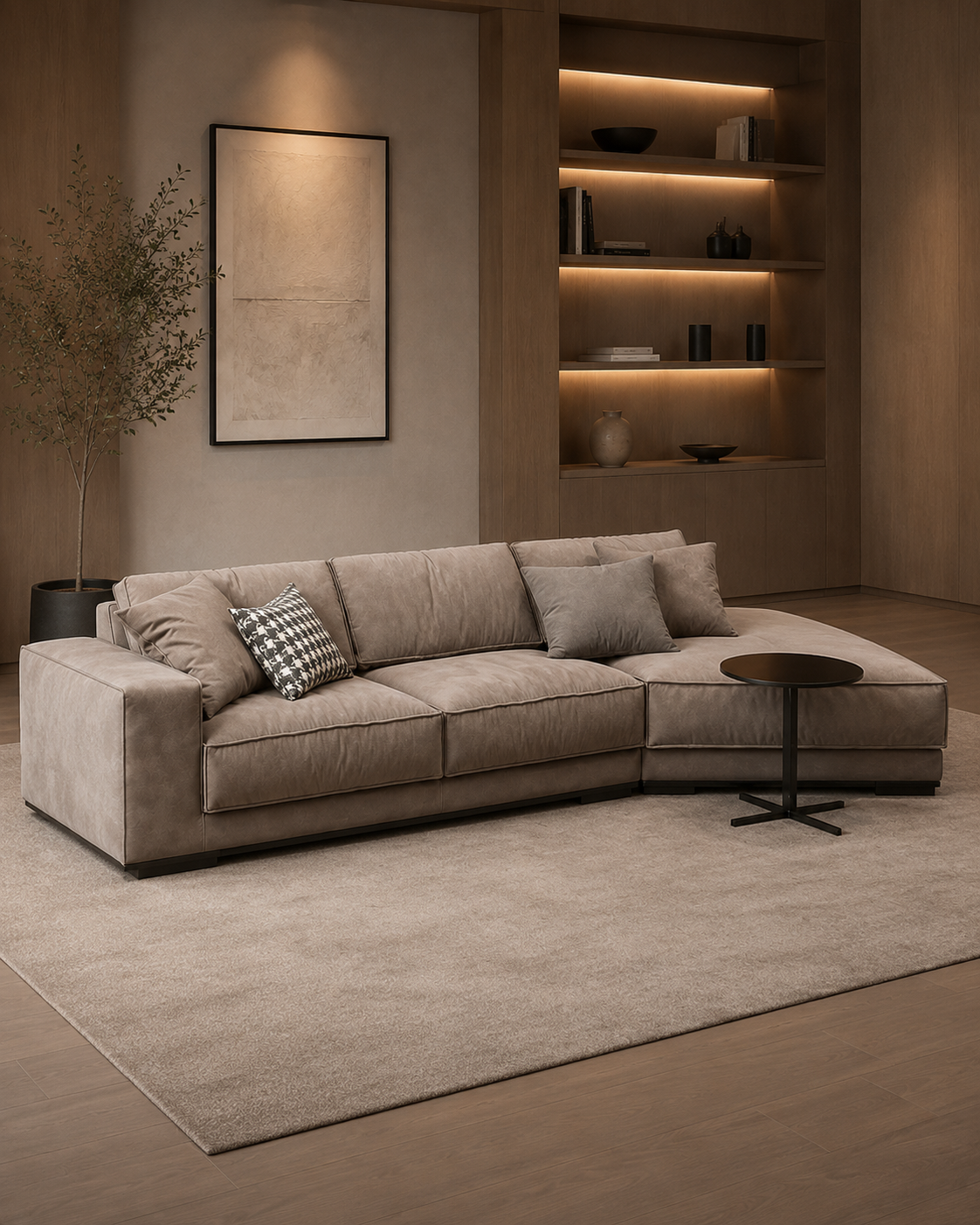 Langford Fabric Angled Sectional Sofa