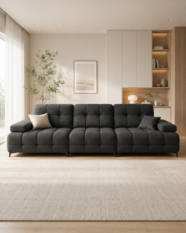 Caspian Fabric Adjustable Backrest Sofa