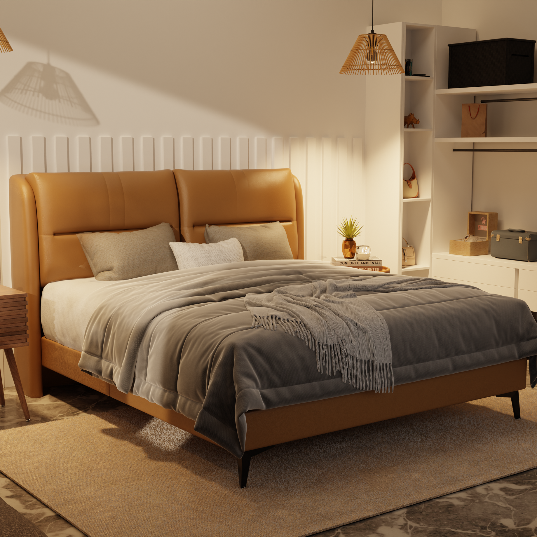 Linqe Genuine Leather Divan Bed Frame by Esteller