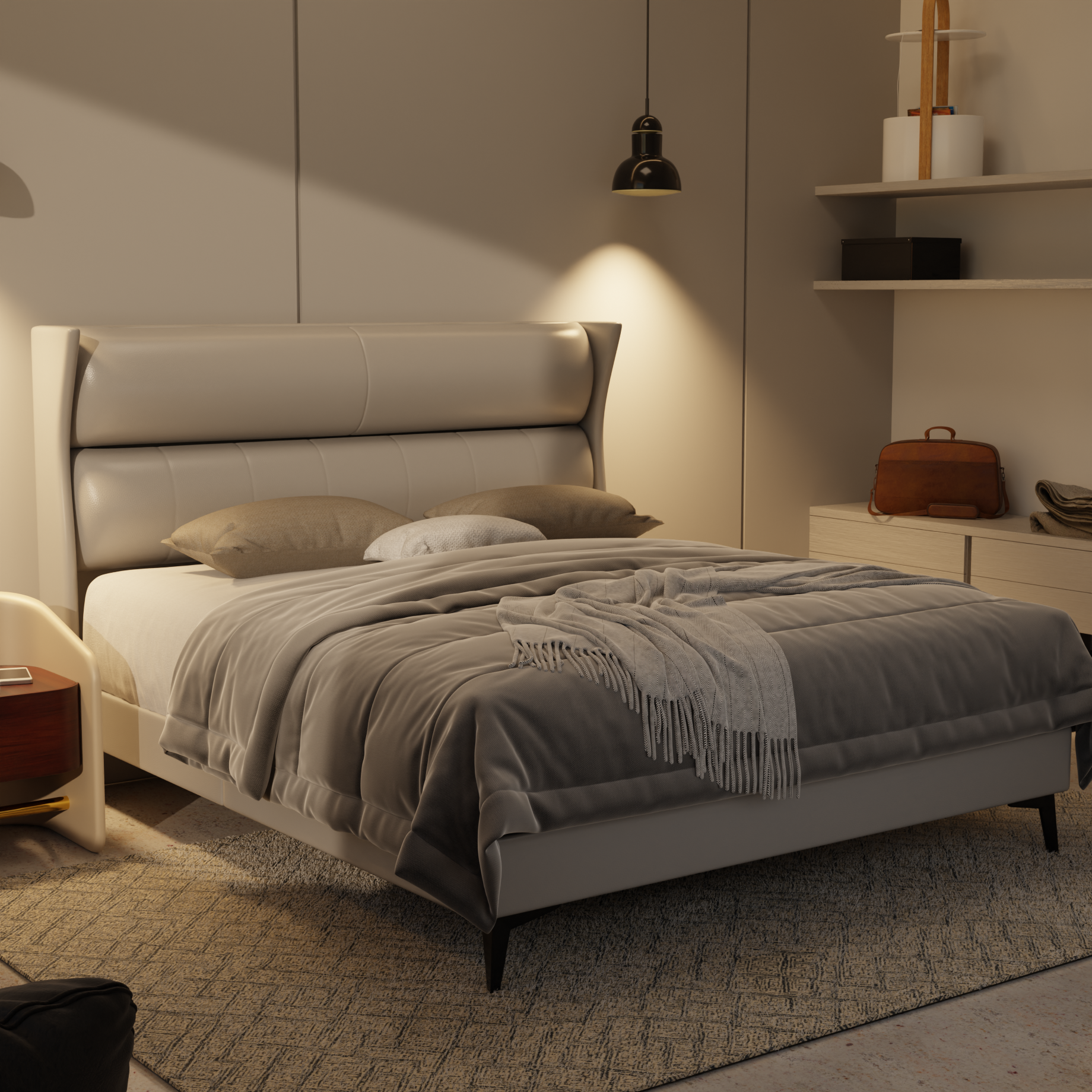 Kimble Genuine Leather Divan Bed Frame by Esteller