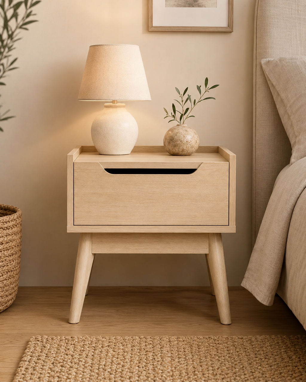 Mira Wooden Bedside Table