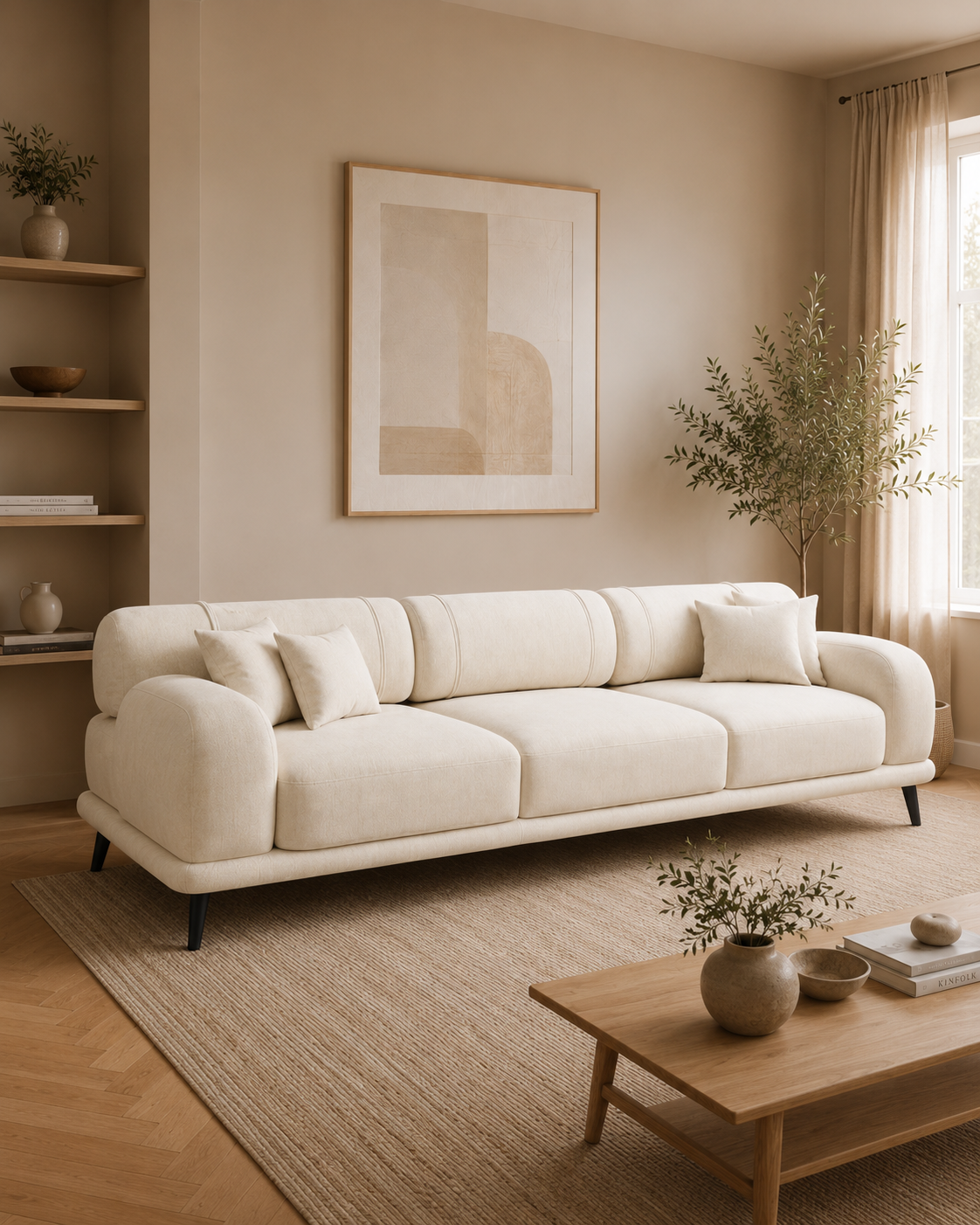 Evara Fabric Adjustable Backrest Sofa