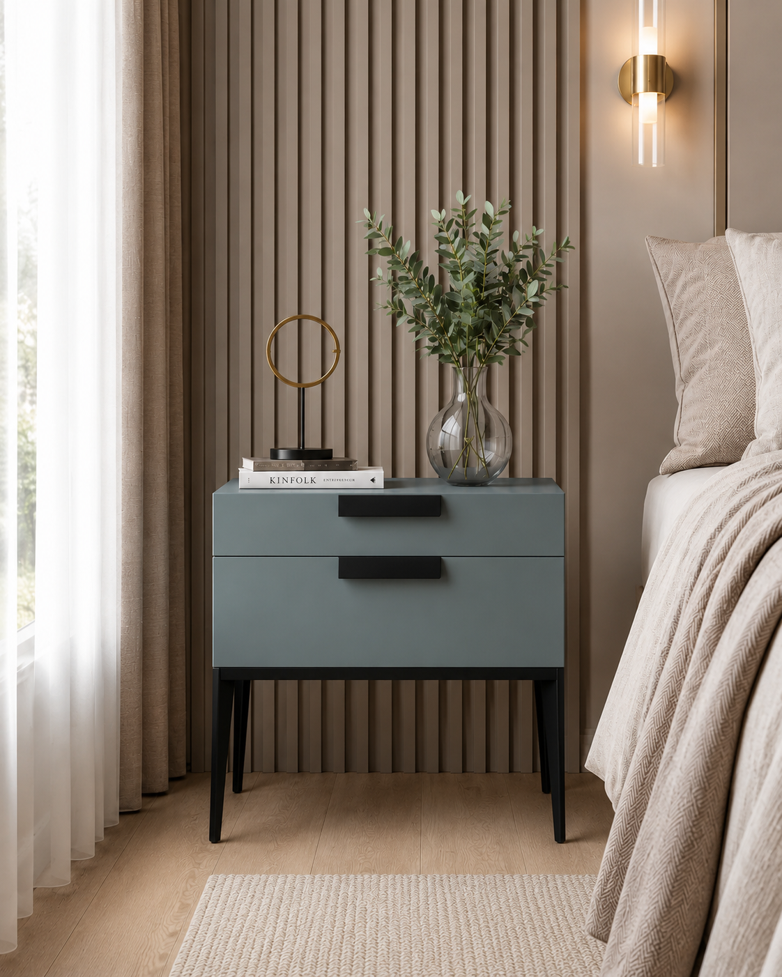 Avel Sage Soft-Touch Bedside Table
