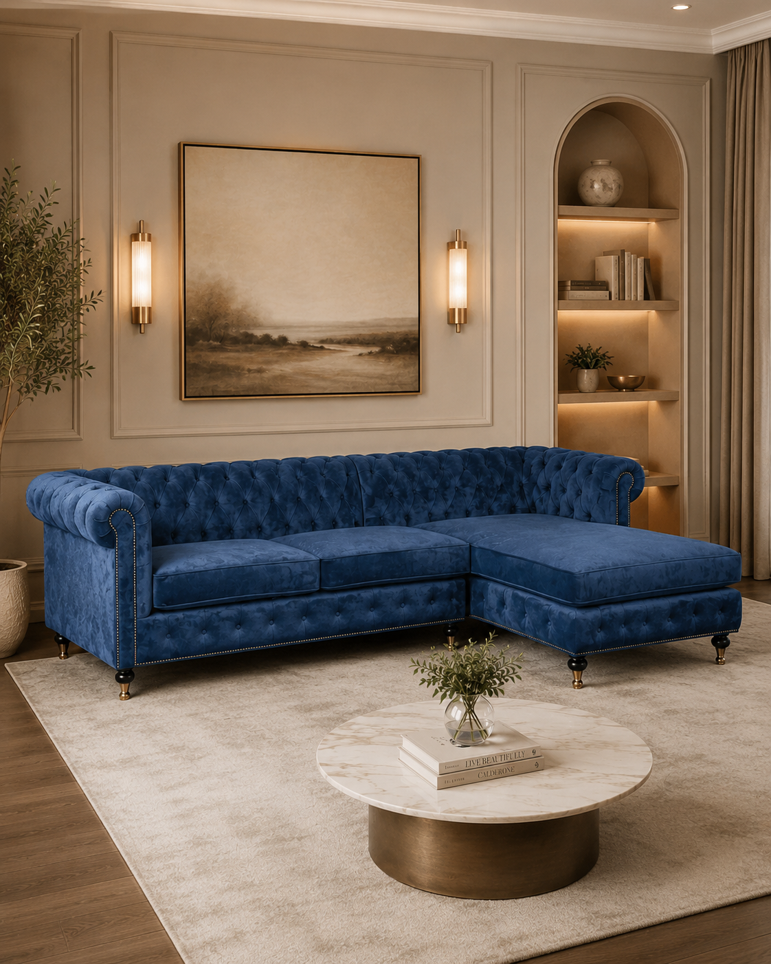 Garrick Velvet Sectional Sofa