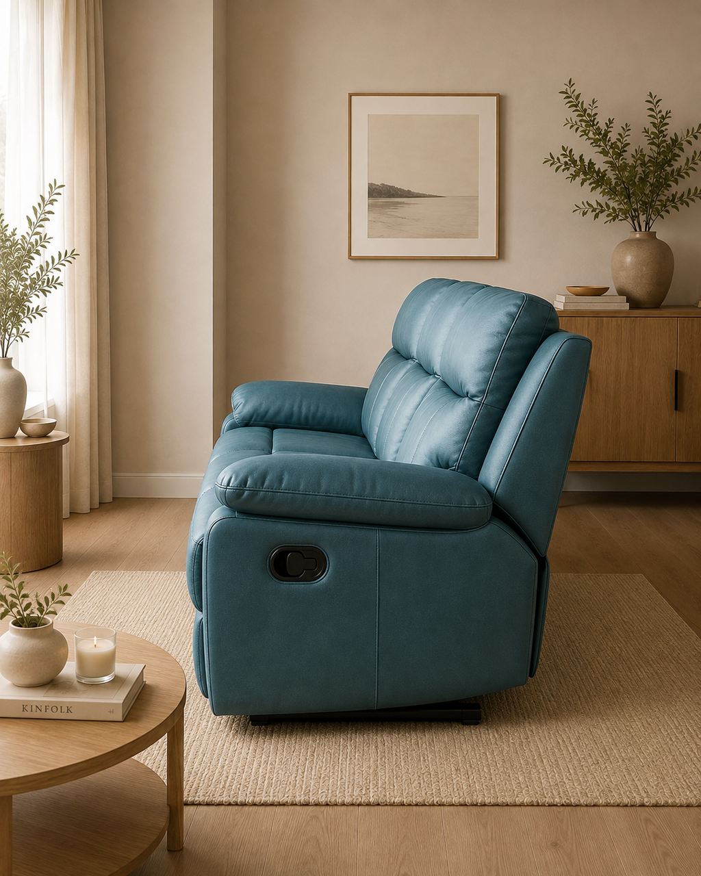 Telford Genuine Leather Recliner Sofa