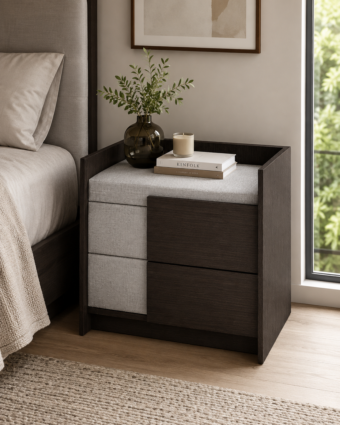 Luno Walnut Bedside Table