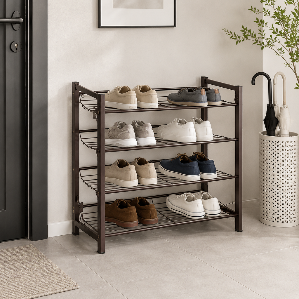 Tova 4 Tier Metal Shoe Rack