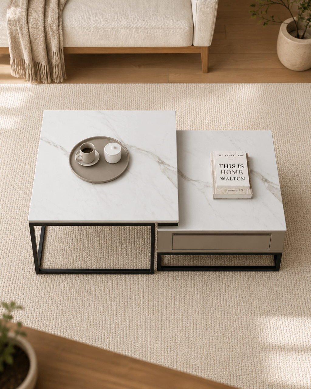 Calder Sintered Stone Nesting Coffee Table