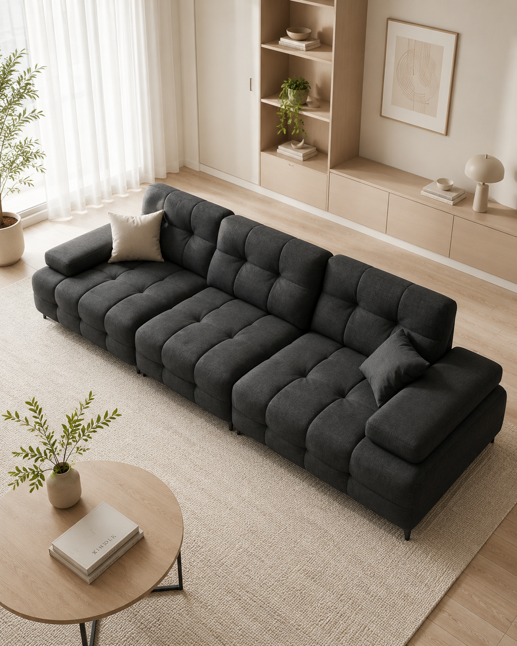 Caspian Fabric Adjustable Backrest Sofa